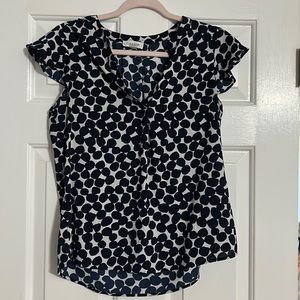 Navy/white polka dot top